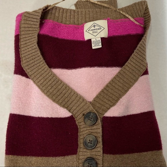 St John’s Bay quality Apparel woman pink tones and brown sweater. Size L. Used. - Picture 8 of 8